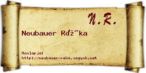 Neubauer Réka névjegykártya